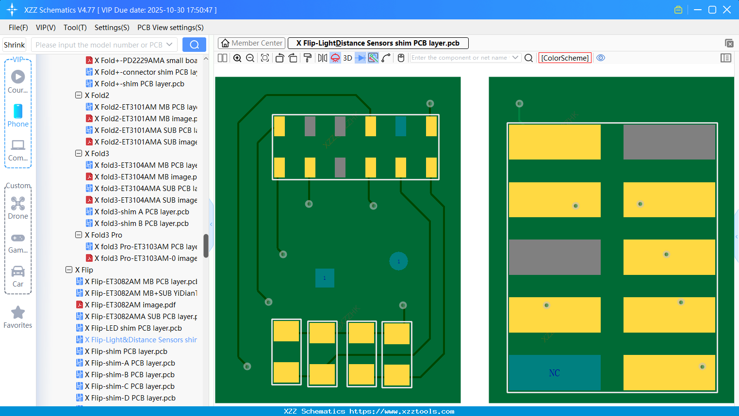 VIVO X Flip-Light&Distance Sensors Shim PCB Layer
